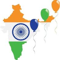 drapeau de la carte de l'Inde vecteur