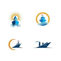 conception d'illustration d'icône de vecteur de bateau de croisière