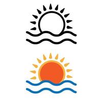 Soleil et mer l'eau vecteur icône. lever du soleil illustration signe collection. horizon symbole. le coucher du soleil logo.