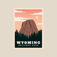 Wyoming nationale parc impression affiche ancien vecteur symbole illustration conception