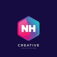 nh initiale logo avec coloré modèle vecteur. vecteur