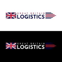 uni Royaume la logistique logo. avec La Flèche et étoiles en mouvement vers l'avant pour courrier livraison ou transport et livraison service. logistique entreprise prime et luxe logo vecteur