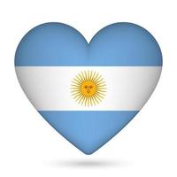Argentine drapeau dans cœur forme. vecteur illustration.