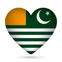 azad Cachemire drapeau dans cœur forme. vecteur illustration.