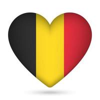 Belgique drapeau dans cœur forme. vecteur illustration.