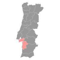 setúbal carte, district de le Portugal. vecteur illustration.