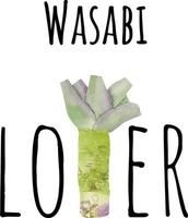 aquarelle Frais wasabi. asiatique cuisine épices et herbes. wasabi amoureux illustration. wasabi racine Japonais épices vecteur