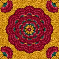 coloré fleurs mandala, africain la cire impression tissu, afro ethnique Fait main ornement pour votre conception, tribal géométrique éléments. vecteur texture, Afrique floral textile Ankara mode conception