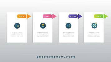 concept créatif infographique en quatre étapes avec place pour votre texte. vecteur