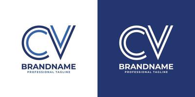 lettre CV ligne monogramme logo, adapté pour tout affaires avec CV ou vc initiales. vecteur