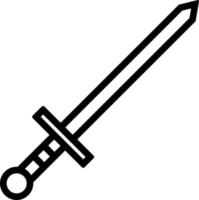 épée icône vecteur . militaire ou héraldique symbole. protection et Sécurité signe