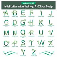 vecteur de logo de feuille nature lettre initiale
