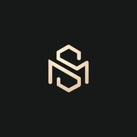 luxe et moderne sm lettre logo conception vecteur