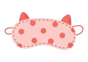 mignonne plat polka point sommeil œil masque avec chat oreilles. vecteur isolé nuit soi se soucier accessoire.