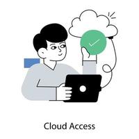 accès au cloud à la mode vecteur