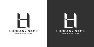 vecteur de conception de logo de lettre initiale lh ou hl