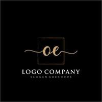 initiale oe féminin logo collections modèle. écriture logo de initiale signature, mariage, mode, bijoux, boutique, floral et botanique avec Créatif modèle pour tout entreprise ou entreprise. vecteur