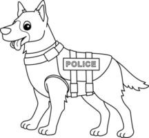 chien policier isolé coloriage pour les enfants vecteur