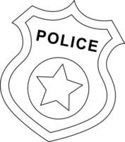 insigne de police coloriage isolé pour les enfants vecteur