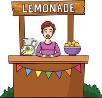 limonade jus vendeur coloré dessin animé illustration vecteur