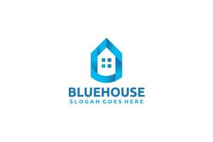 Logo de la maison bleue vecteur