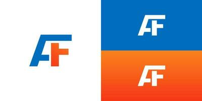 lettre un F logo pente bleu Orange vecteur