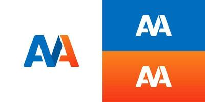 lettre aa logo pente bleu Orange vecteur