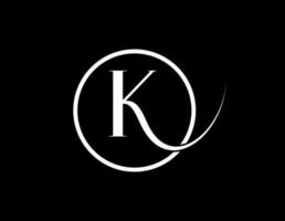 k lettre logo signe conception avec l'eau vague concept.k cercle logo vecteur