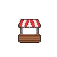 en bois nourriture supporter dans pixel art style vecteur