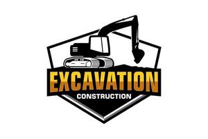 excavatrice logo modèle vecteur. lourd équipement logo vecteur pour construction entreprise.