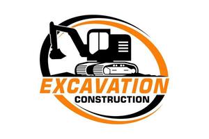 excavatrice logo modèle vecteur. lourd équipement logo vecteur pour construction entreprise.