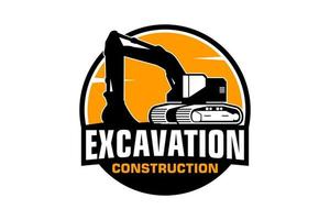 excavatrice logo modèle vecteur. lourd équipement logo vecteur pour construction entreprise.