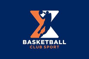initiale lettre X basketball logo icône. panier Balle logotype symbole. vecteur