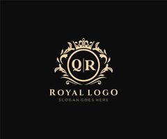 initiale qr lettre luxueux marque logo modèle, pour restaurant, royalties, boutique, café, hôtel, héraldique, bijoux, mode et autre vecteur illustration.