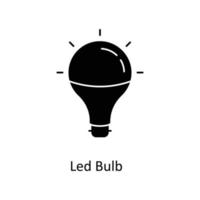 LED ampoule vecteur solide Icônes. Facile Stock illustration Stock