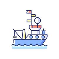 icône de couleur rgb de navire de recherche vecteur