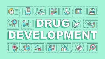 bannière de concepts de mot développement de médicaments vecteur