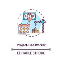 icône de concept de travailleur lié projet vecteur