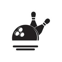 bowling icône logo, illustration modèle conception vecteur