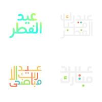 coloré eid mubarak illustration avec arabe calligraphie vecteur