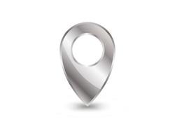 icône de broche carte argent isolé sur fond blanc. symbole de pointeur. signe de localisation. vecteur