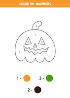 Coloriage avec citrouille d'halloween dessin animé mignon. vecteur