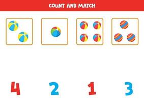 comptez les boules colorées et associez-les aux nombres. vecteur