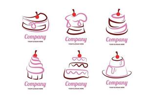 concept de logo de gâteau mignon vecteur