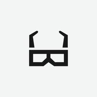 symbole d'icône de vecteur de lunettes de cinéma pour site Web et application mobile