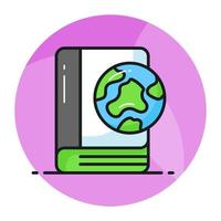 monde globe sur livre montrant vecteur de éco éducation vecteur conception, facile à utilisation icône, monde Terre journée vecteur