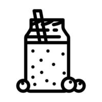 myrtille smoothie boisson ligne icône vecteur illustration