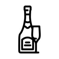 Champagne boisson bouteille ligne icône vecteur illustration