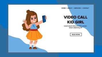 vidéo appel enfant fille vecteur