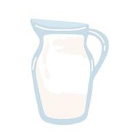 réaliste Lait éclaboussure dans une verre vecteur illustration. Lait versé dans verre sur une bleu arrière-plan,